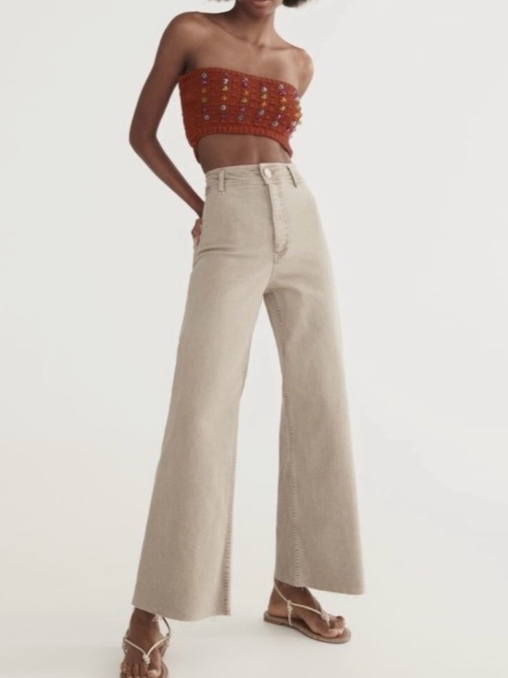 Universal Thread Sailor Wide-Leg Jeans in Cream